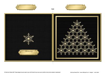 Xmas Snowflake Tree Cut and Fold Card