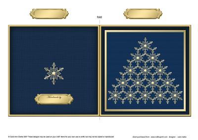 Xmas Snowflake Tree Cut and Fold Card