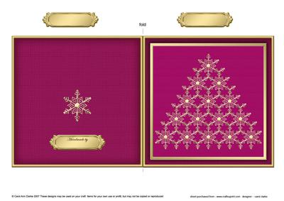 Xmas Snowflake Tree Cut and Fold Card