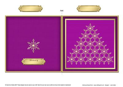 Xmas Snowflake Tree Cut and Fold Card