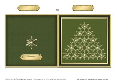 Xmas Snowflake Tree Cut and Fold Card
