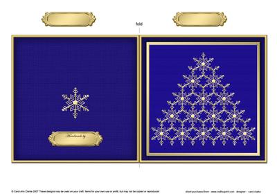 Xmas Snowflake Tree Cut and Fold Card
