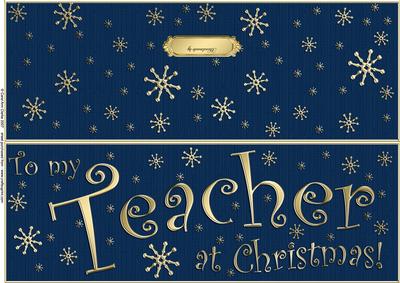 Large Dl to My Teacher Christmas Quick Cut and Fold Card