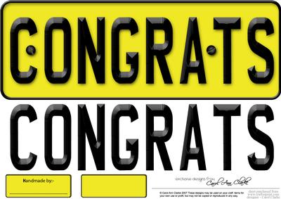 Large Dl Congratulations Novelty Number Plate N 3D Decoupage