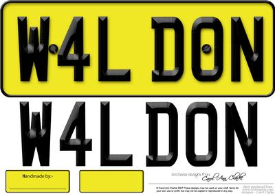 Large Dl Well Done Novelty Number Plate N 3D Decoupage