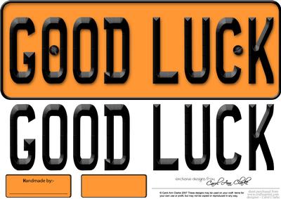 Large Dl Good Luck Novelty Number Plate N 3D Decoupage