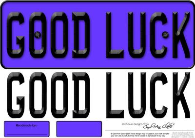 Large Dl Good Luck Novelty Number Plate N 3D Decoupage