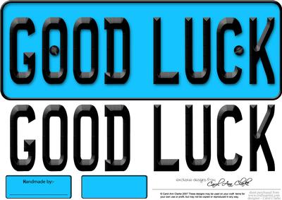 Large Dl Good Luck Novelty Number Plate N 3D Decoupage