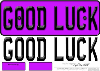 Large Dl Good Luck Novelty Number Plate N 3D Decoupage