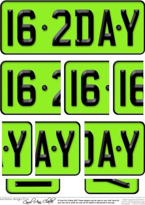 16th Birthday Fun Novelty Number Plate with Side Stacker Top