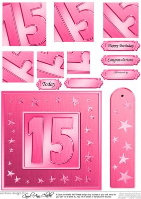 15th Bright Metallic Age Quick Card with Twisted Pyramage