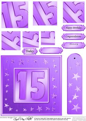 15th Bright Metallic Age Quick Card with Twisted Pyramage