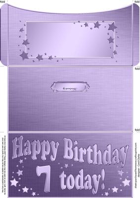 7th Birthday Metallic Age Money or Gift Wallet and Card