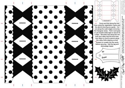 Monochrome Cracker Shaped Treat or Favour Box