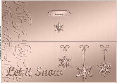Large Dl Xmas Snowflakes Quick Cut and Fold Card