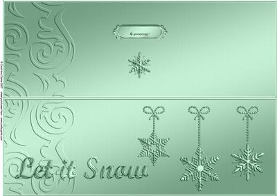Large Dl Xmas Snowflakes Quick Cut and Fold Card