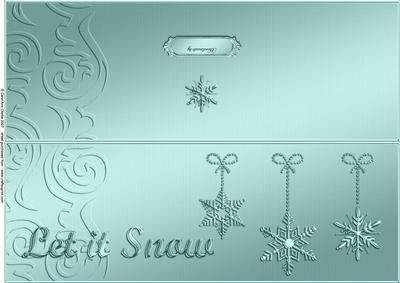 Large Dl Xmas Snowflakes Quick Cut and Fold Card