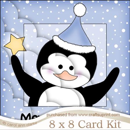 8 x 8 Xmas Penguin Kit with Scalloped Corners