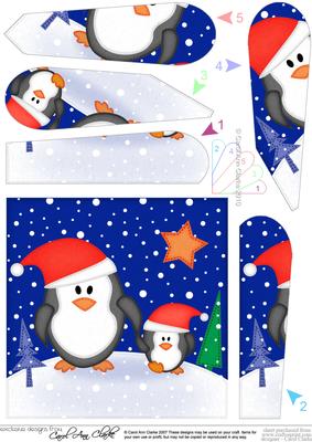 Christmas Penguin Felties Fan Pyramage Topper