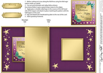 Elegant Christmas Greeting No-hole Fold Back Card