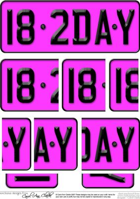 18th Birthday Fun Novelty Number Plate with Side Stacker