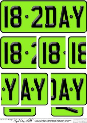 18th Birthday Fun Novelty Number Plate with Side Stacker