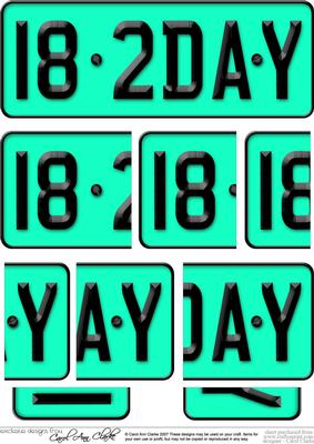 18th Birthday Fun Novelty Number Plate with Side Stacker