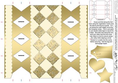 Metallic Diamonds Cracker Shaped Treat or Favour Box