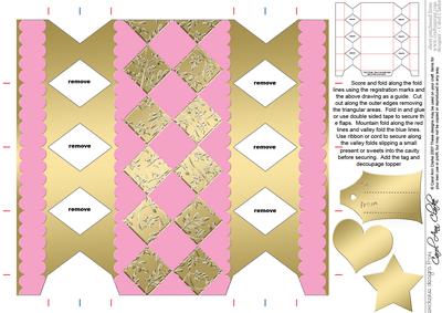 Metallic Diamonds Cracker Shaped Treat or Favour Box