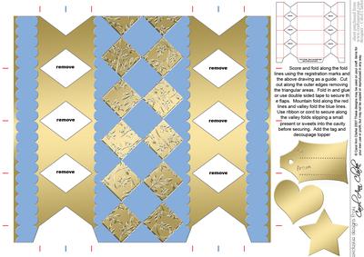 Metallic Diamonds Cracker Shaped Treat or Favour Box
