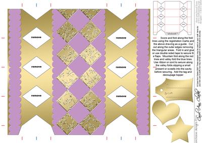 Metallic Diamonds Cracker Shaped Treat or Favour Box