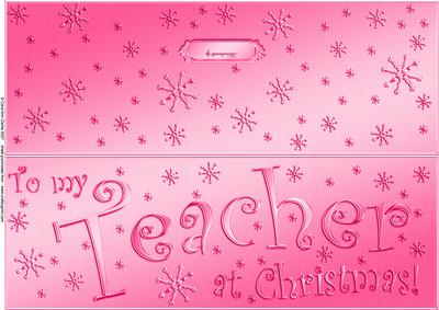 Large Dl to My Teacher Christmas Quick Cut and Fold Card