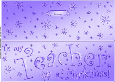 Large Dl to My Teacher Christmas Quick Cut and Fold Card