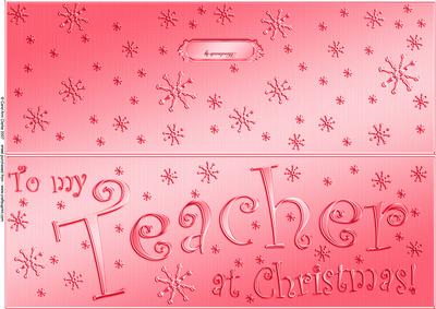 Large Dl to My Teacher Christmas Quick Cut and Fold Card