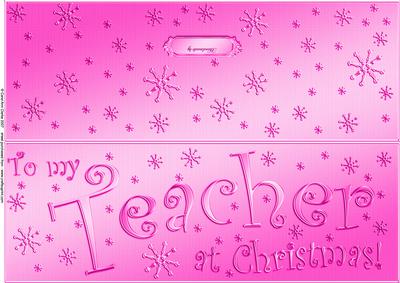 Large Dl to My Teacher Christmas Quick Cut and Fold Card