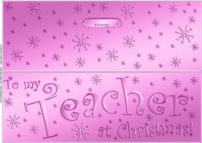 Large Dl to My Teacher Christmas Quick Cut and Fold Card