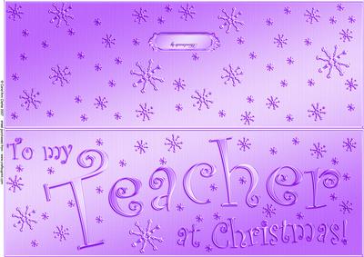 Large Dl to My Teacher Christmas Quick Cut and Fold Card