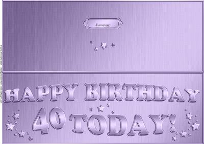 Happy Birthday, 40 Today!, Handmade By