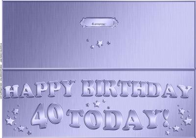 Happy Birthday, 40 Today!, Handmade By