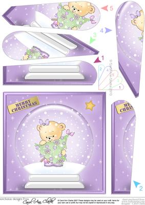Rosie's Christmas Tree Snowglobe Fan Pyramage Topper
