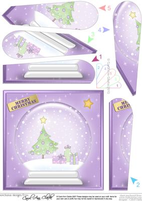 Christmas Tree Snowglobe Fan Pyramage Topper