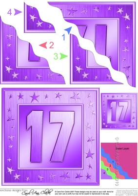 17th Bright Metallic Age Quick Card with Twisted Pyramage