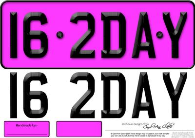 Large Dl 16th Birthday Novelty Number Plate and 3D Decoupage