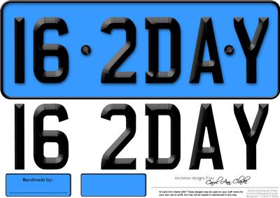 Large Dl 16th Birthday Novelty Number Plate and 3D Decoupage