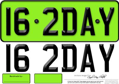 Large Dl 16th Birthday Novelty Number Plate and 3D Decoupage