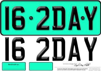 Large Dl 16th Birthday Novelty Number Plate and 3D Decoupage