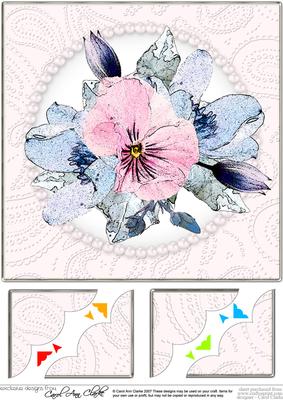 8 x 8 Posy and Pearls Scalloped Corner Topper