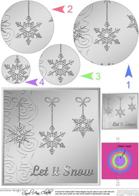 Xmas Snowflakes Quick Card with Circle Pyramage Topper