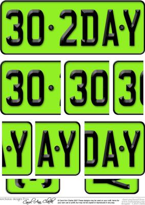 30th Birthday Fun Novelty Number Plate with Side Stacker