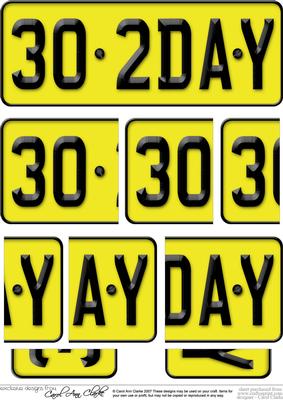 30th Birthday Fun Novelty Number Plate with Side Stacker